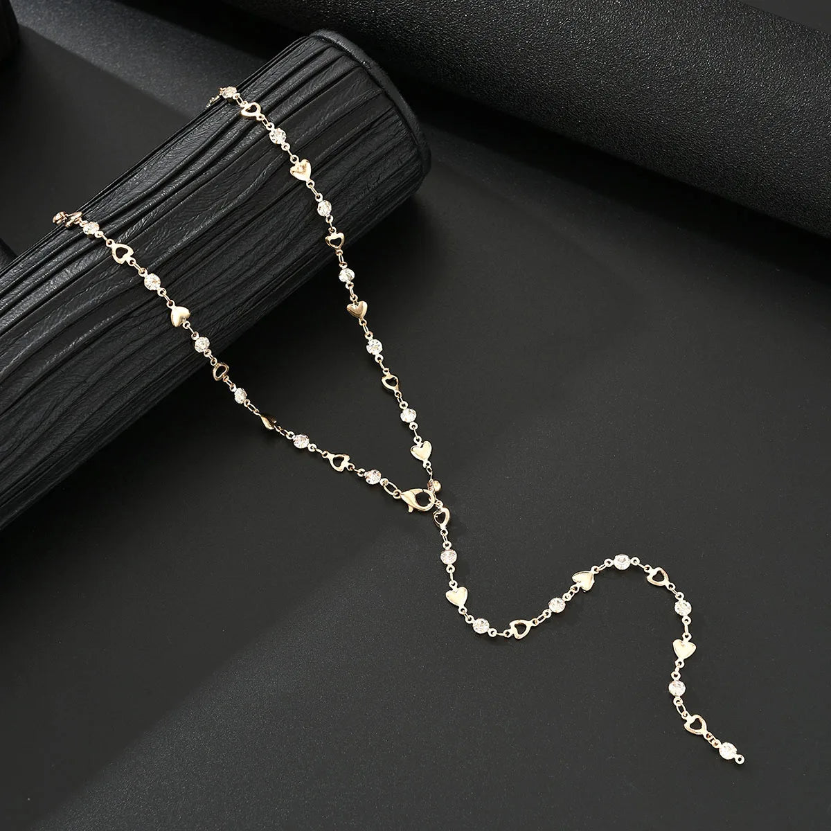 New Luxury Zircon Long Tassel Necklaces for Women Bohemian Shiny Gold Color Heart Crystal Choker Party Jewelry Accessories 2025
