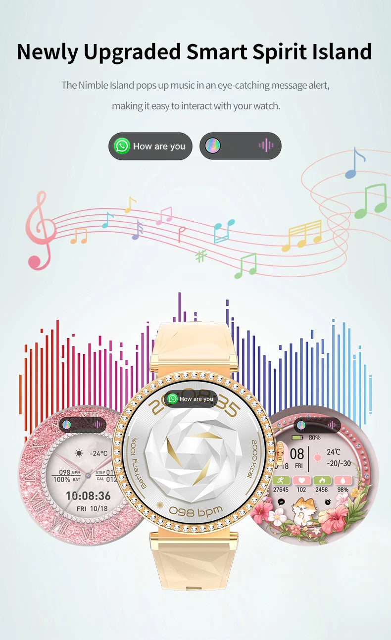 IYTSFY Smartwatch Luxury Fashion Female Physiological Reminder Bluetooth Music Women's Fashion Smart Watch Holiday Gift