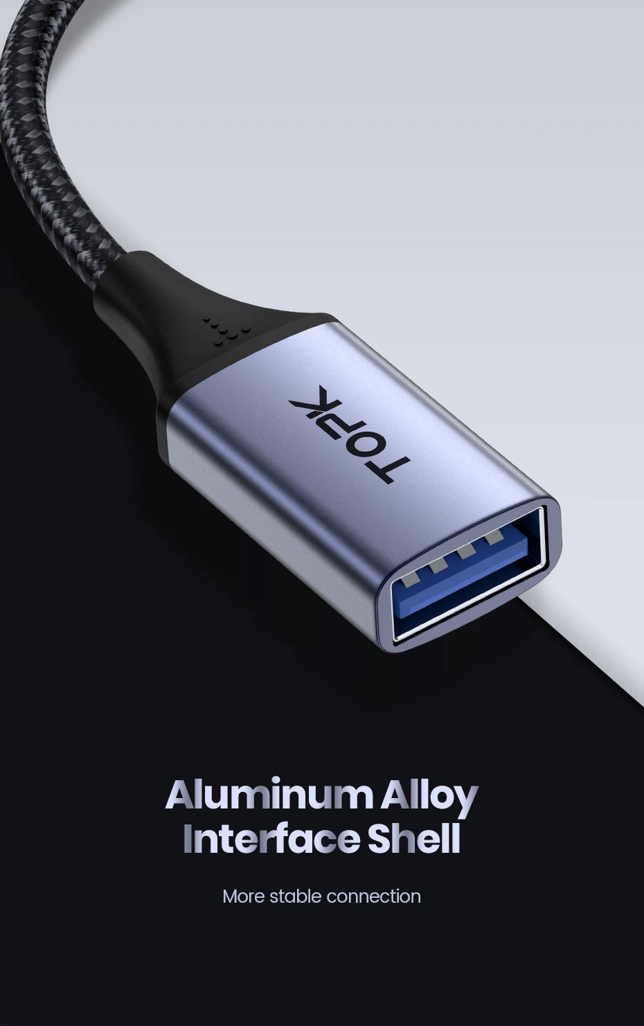 TOPK USB C to USB A Dapter OTG Cable Type C Male to USB 3.0 2.0 Female Cable for MacBook Pro Samsung Type C Adapter