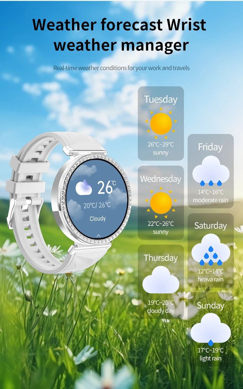 IYTSFY Smartwatch Luxury Fashion Female Physiological Reminder Bluetooth Music Women's Fashion Smart Watch Holiday Gift