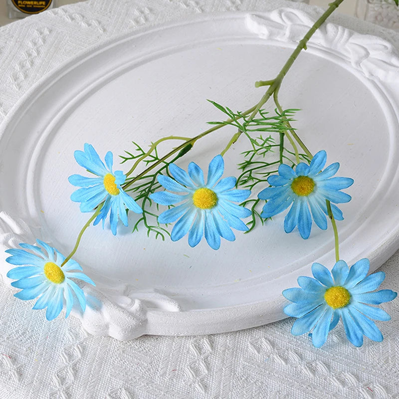 5 Heads Chamomiles Silk Artificial Flower Cosmos Home Photography Decoration Room Wedding Table Party Decorations Diy Bouquet
