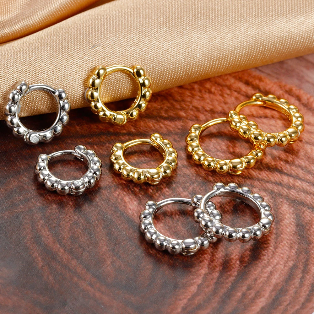 New Fashion Stainless Steel Flower Small Hoop Earrings Women Korean Crystal Zirconia Cartilage Earrings Piercing Jewelry