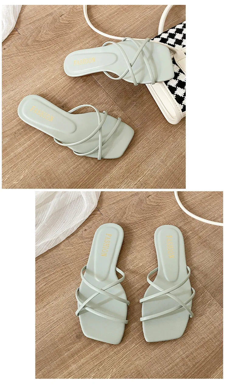 Double Toe Flip-flops Women 2026 Summer New Designer Slipper Shoes Female Casual Flat Fashion Causal Big Size Slippers Ladies