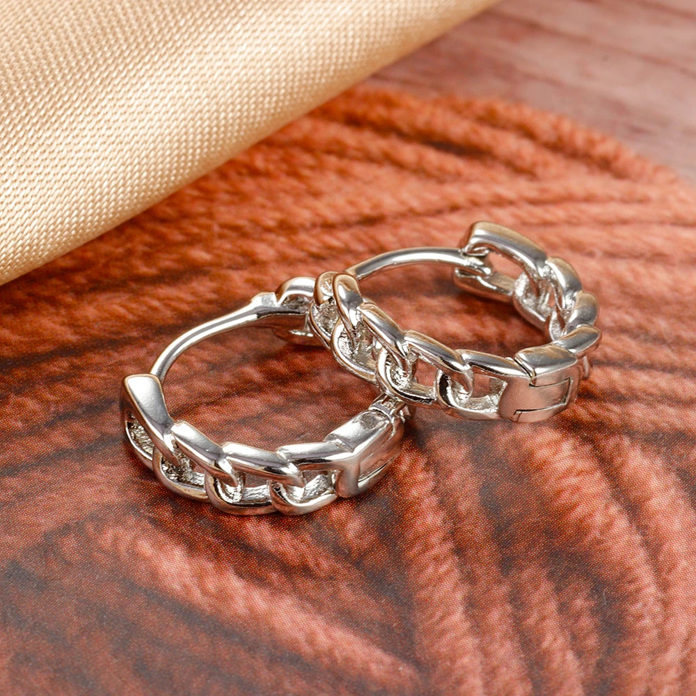 New Fashion Stainless Steel Flower Small Hoop Earrings Women Korean Crystal Zirconia Cartilage Earrings Piercing Jewelry